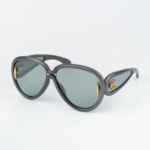 Loewe X PAULA'S IBIZA Women Sunglasses Grey Blue Mirror Pilot LW40132I 05X